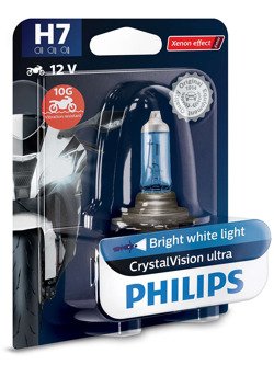 Halogen headlight for motorcycles Philips H7, 12 V, 55 W Crystal Vision