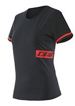 Damska koszulka Dainese Paddock Lady T-Shirt czarno-czerwona