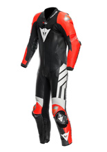 Kombinezon motocyklowy jednoczęściowy Dainese Mugello 3 D-Air® [z poduszką powietrzną] [wersja perforowana] czarno-czerwono-biały